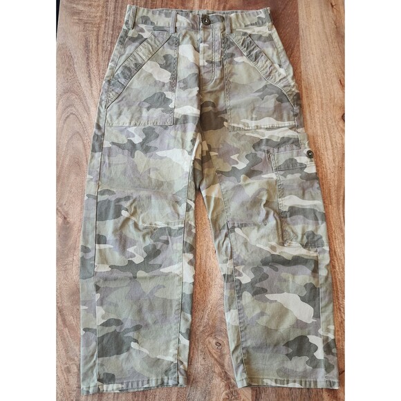 Pilcro Pants - Pilcro Pants Womens 28 Green Camo Cargo Crop Straight Leg Stretch Casual Utility